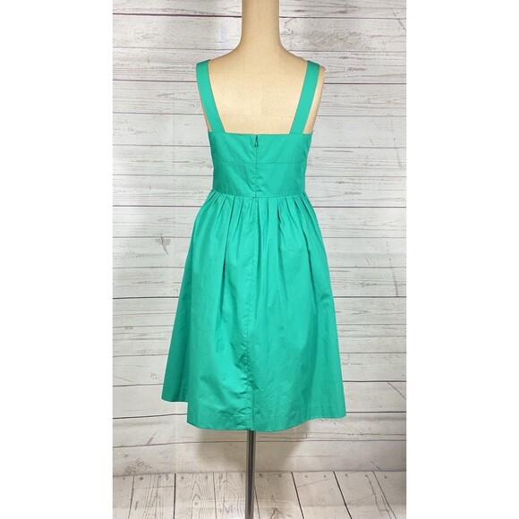 NWOT J Crew Vivid Clover Green A-Line Dress 100% Cotton Women’s Size 4 - Picture 2 of 7